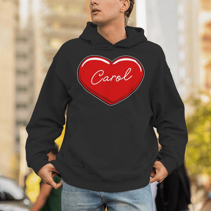手描きのハートキャロル ファーストネーム ハート I Love Carol パーカー