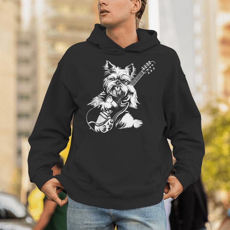 犬 ギタリスト ギター ティーカップ ヨーキー パパ ママ パーカー
