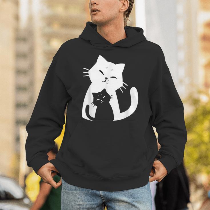 黒猫と白猫 パーカー