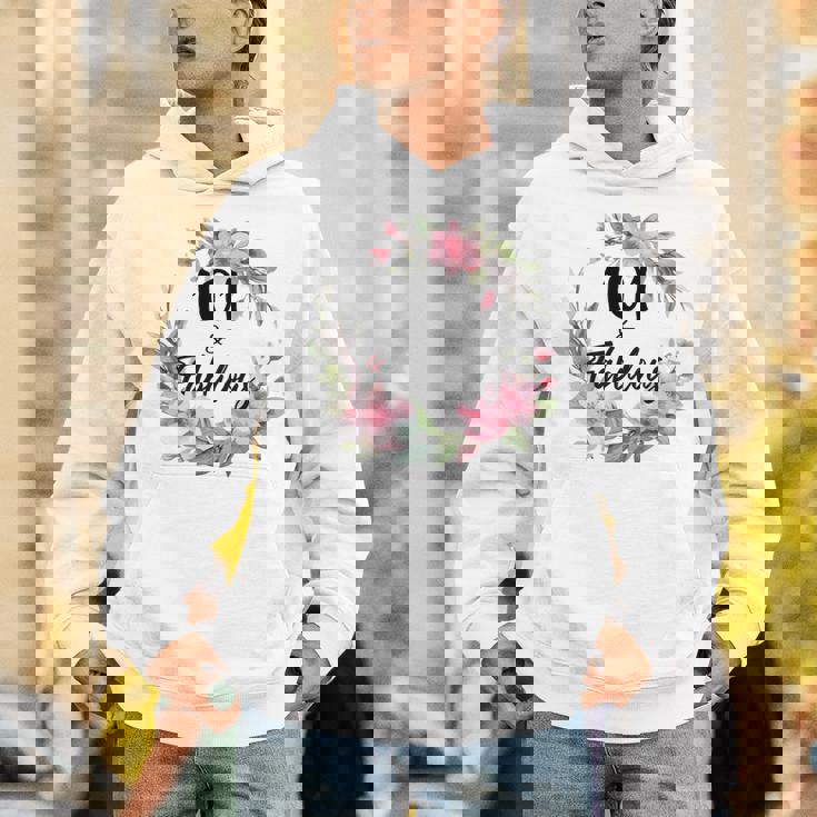 101歳＆ファビュラスフラワーパーティー 101歳の誕生日おめでとう 長袖tシャツ パーカー