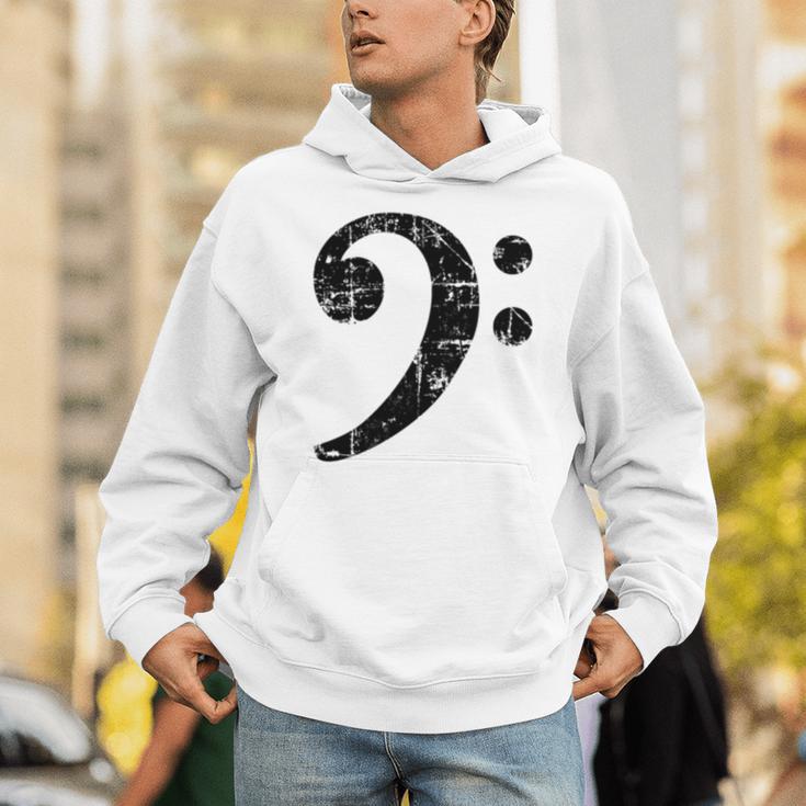 Bass Clef ビンテージブラック左 ベースプレイヤー 長袖tシャツ パーカー