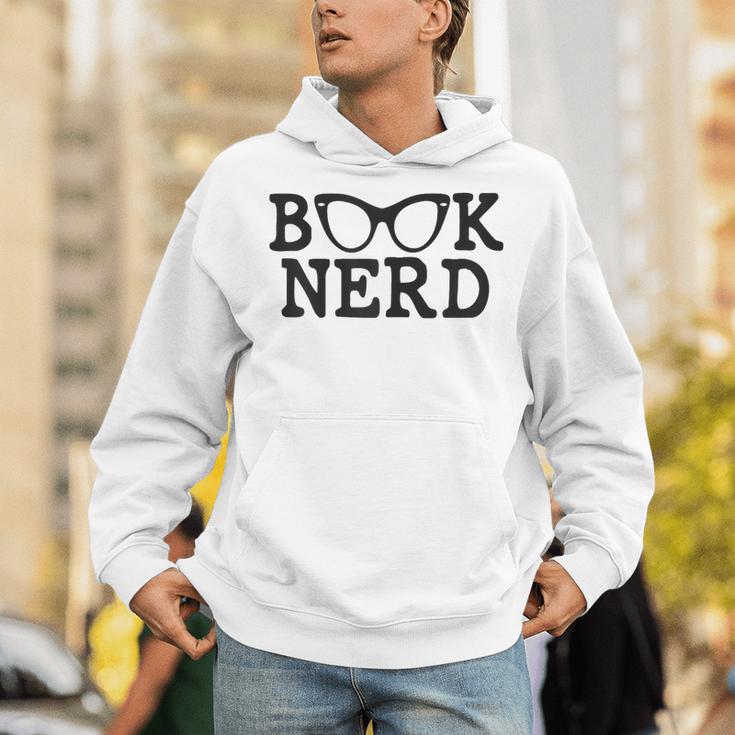 BOOK NERD Glasses Reading Lover Bookworm Teacher Quote Women Unisex Hoodie