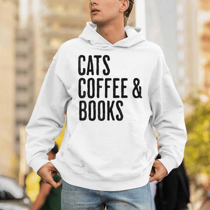 Cats Coffee And Books Unisex Hoodie