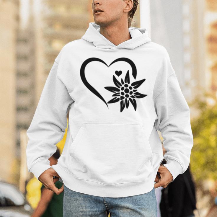 Edelweiss フラワーマウンテン Edelweiß フラワーハート Edelweiß 長袖tシャツ パーカー
