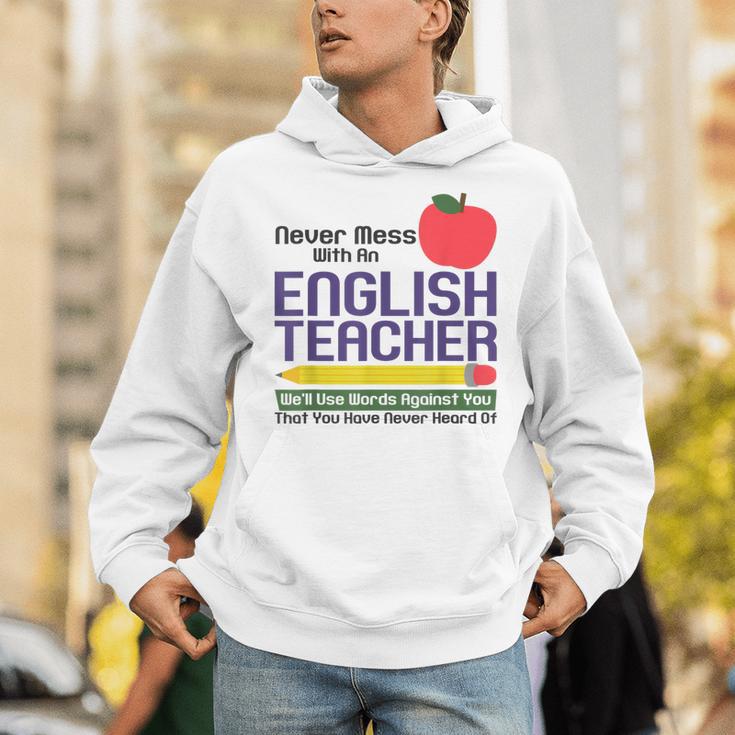 English Teacher Humor Reading Books Vocabulary Grammar Unisex Hoodie