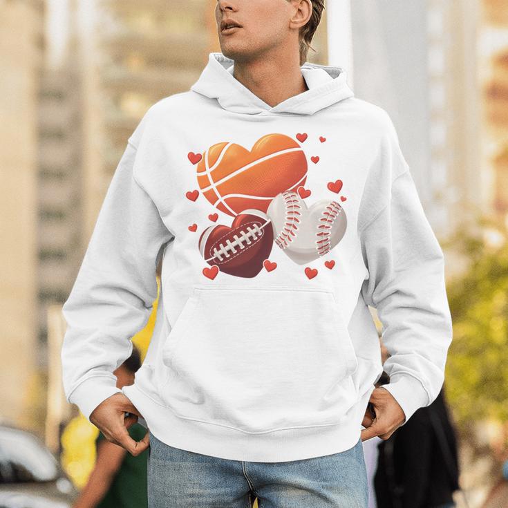 Football Basketball Baseball Heart Valentine Boys Men Kid Unisex Hoodie