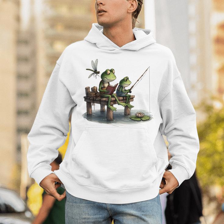 Frog Toad Fishing Vintage Classic Book Frog Unisex Hoodie