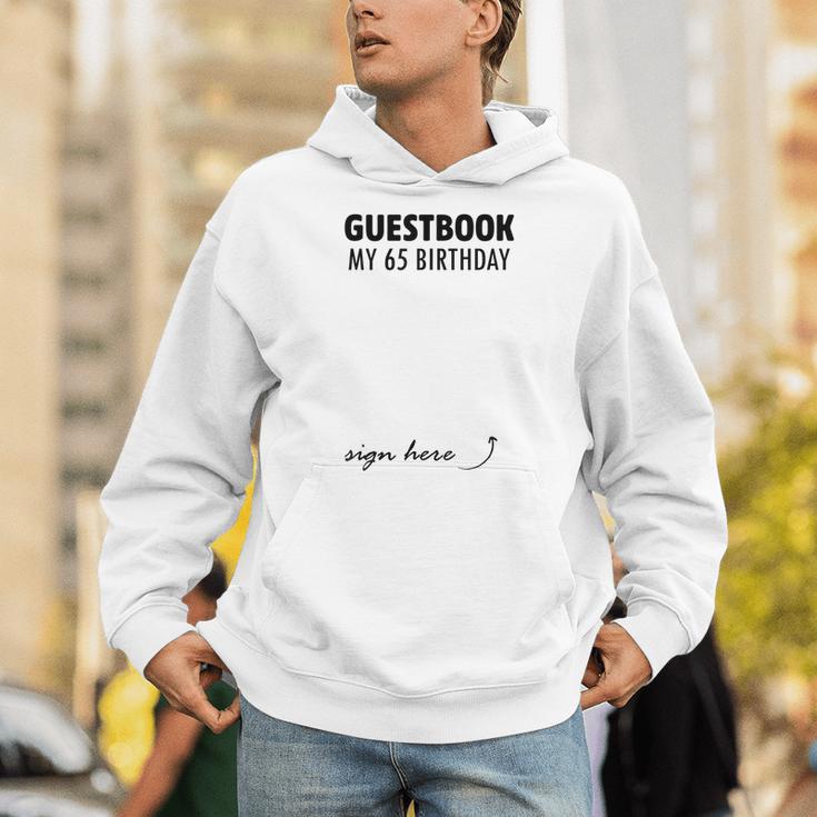 Guestbook Alternative 65th Birthday Decorations For Him Her Unisex Hoodie