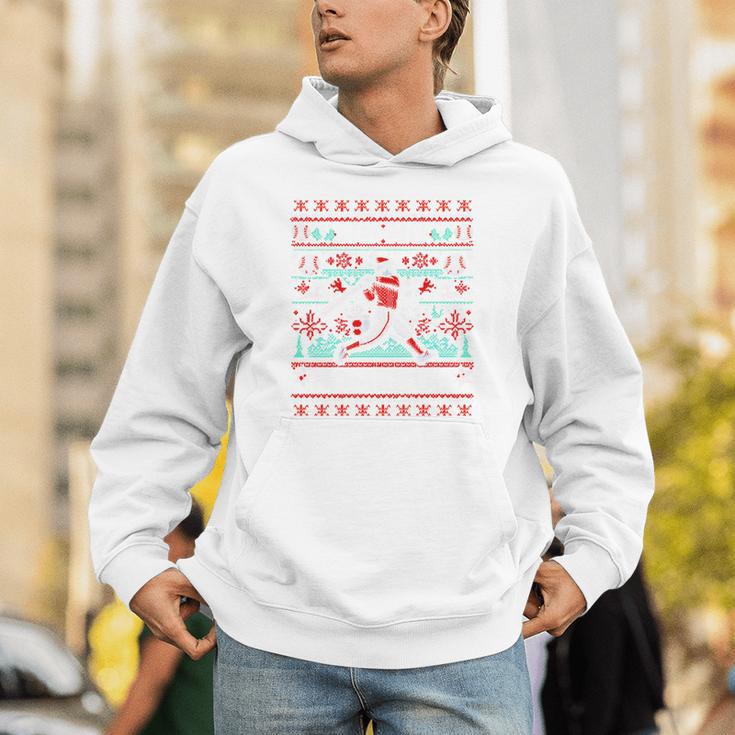 Ho Ho Homerun Baseball Ugly Christmas Sweater Party Hitter Unisex Hoodie Ho Ho Homerun Baseball Ugly Christmas Sweater Party Hitter Unisex Hoodie