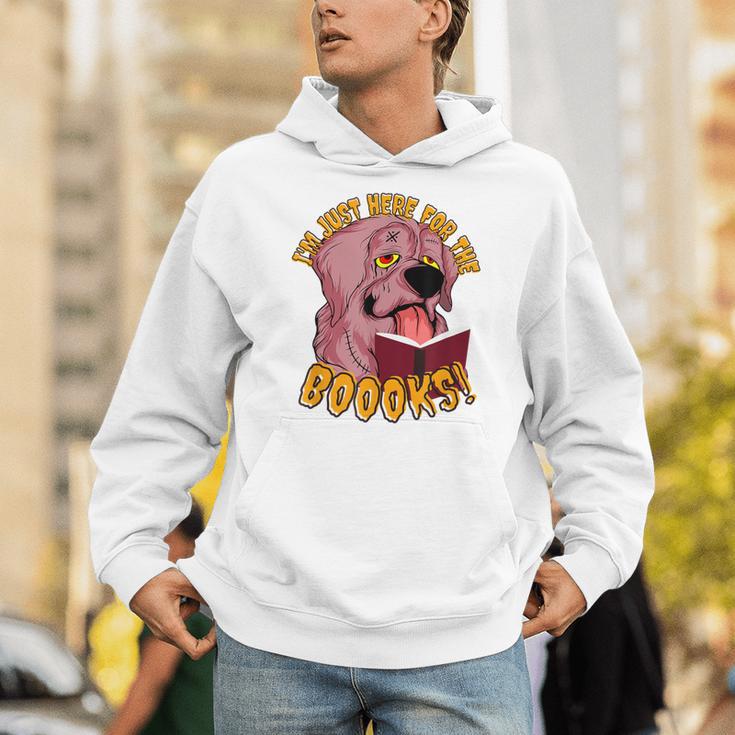 I'm Just Here ForThe BOOOKS Zombie Dog Reading a Book Men Women Kids Unisex Hoodie I'm Just Here ForThe BOOOKS Zombie Dog Reading a Book Men Women Kids Unisex Hoodie
