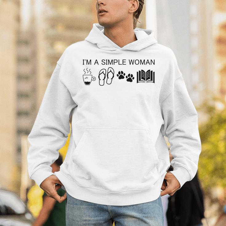I'm A Simple Woman I Love Coffee Flip Flops Dog Books Unisex Hoodie