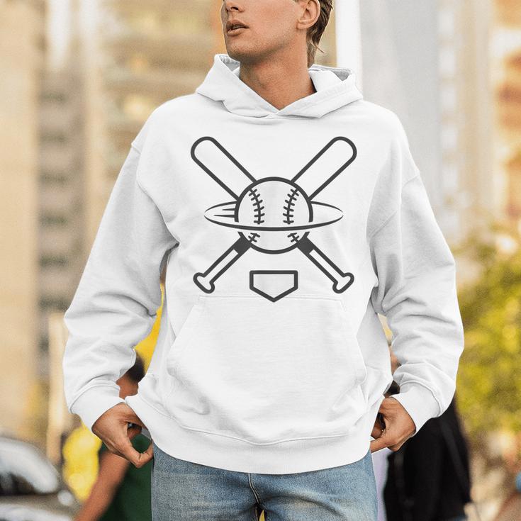 Minimalist Baseball Clean Sports Graphic Tee For Fan Players Unisex Hoodie