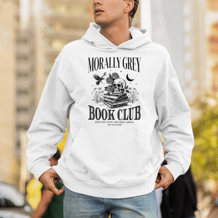 Morally Grey Book Club Skeleton Books Lover Bookworm Unisex Hoodie