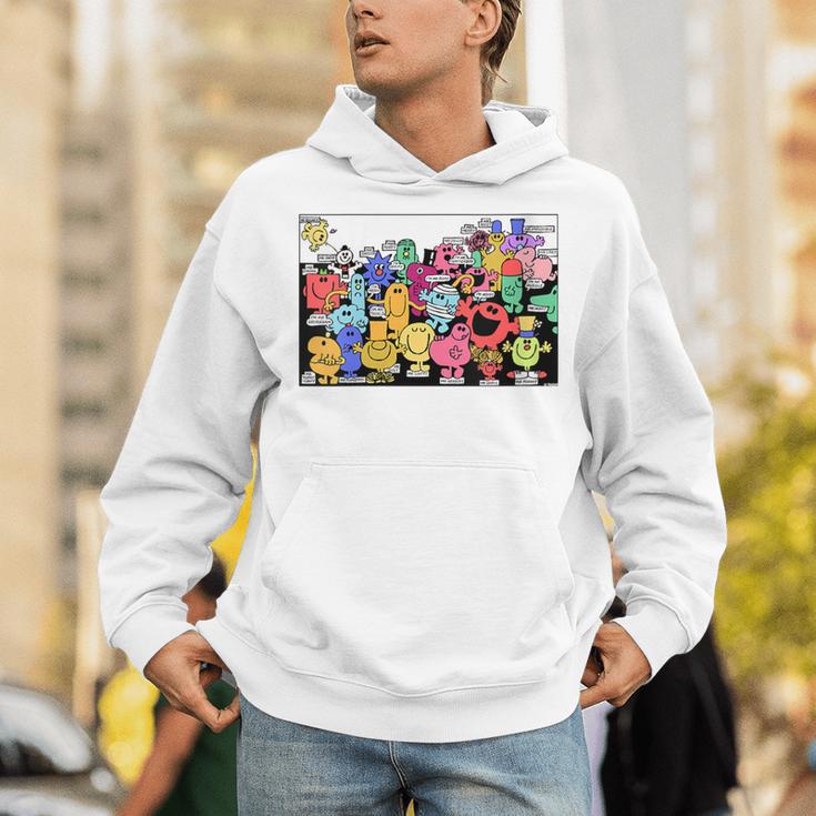 Mr Men Little Miss Retro Colourful Comic Book Scene Unisex Hoodie Mr Men Little Miss Retro Colourful Comic Book Scene Unisex Hoodie