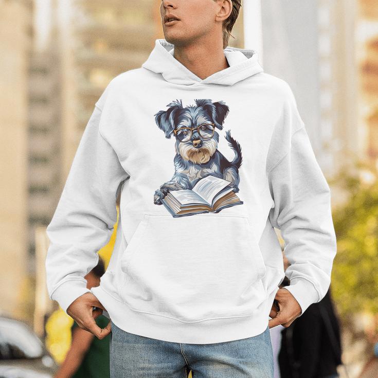 Nerdy Schnauzer Dog Book Lover Glasses Cute Pet For Men Women Kids Unisex Hoodie Nerdy Schnauzer Dog Book Lover Glasses Cute Pet For Men Women Kids Unisex Hoodie