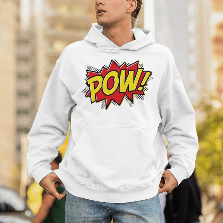 POW Comic Book Font Action Hero BAM BANG BOOM POW Unisex Hoodie