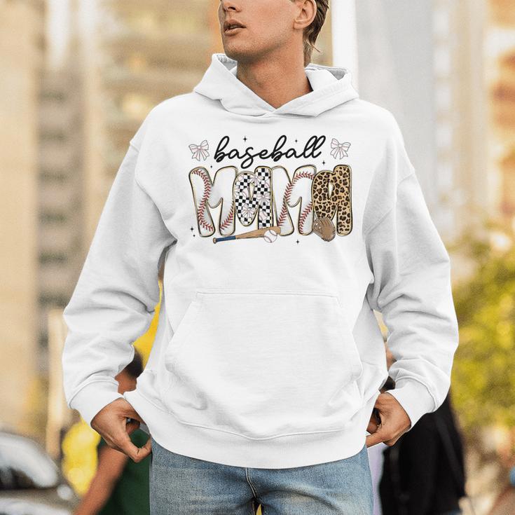 Preppy Baseball Mama Coquette Bow Game Day Mom Mother Unisex Hoodie