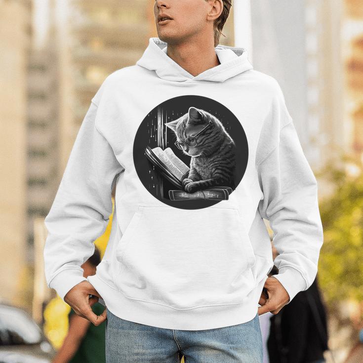 Reading Cat Book Lover Cat Lover Bookworm Cat Owner Unisex Hoodie