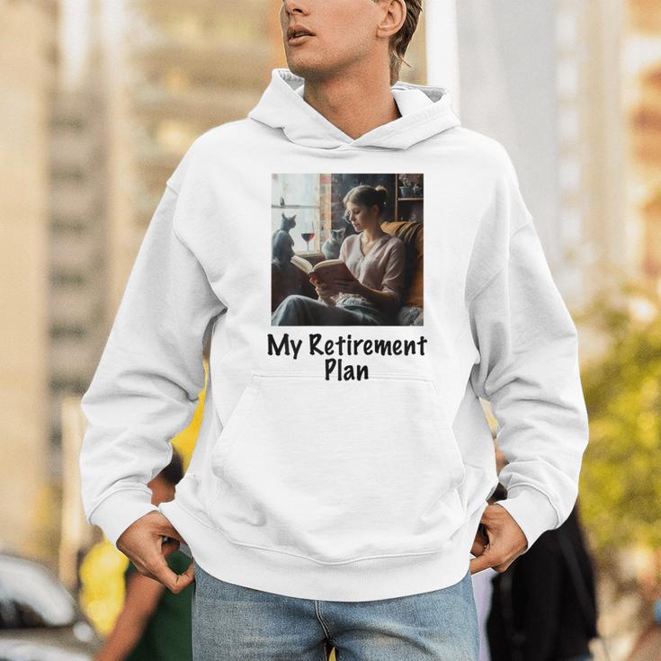 My Retirement Plan Cat Lover Wine Drinker Book Reader Unisex Hoodie My Retirement Plan Cat Lover Wine Drinker Book Reader Unisex Hoodie