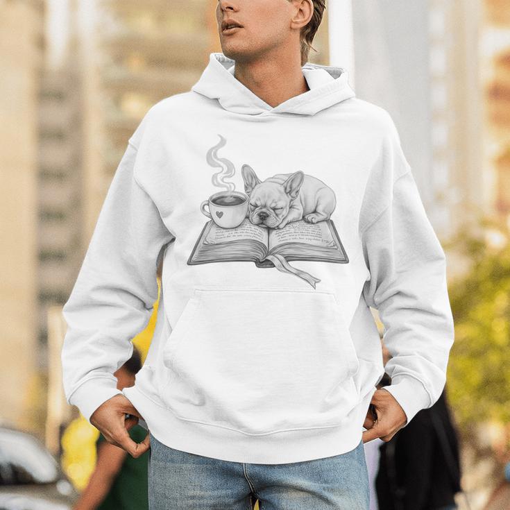 Sleepy Puppy On Open Book With Coffee For Readers Premium Tri-Blend Unisex Hoodie Sleepy Puppy On Open Book With Coffee For Readers Premium Tri-Blend Unisex Hoodie