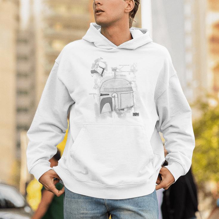Star Wars The Book Of Boba Fett Helmet Schematic V-4 Unisex Hoodie