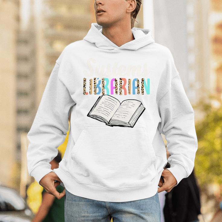 Systems Librarian Leopard Print Library Book Graphic Premium Tri-Blend Unisex Hoodie
