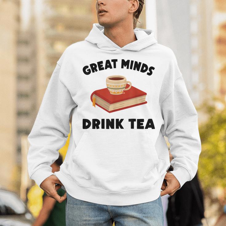 Tea Great Minds Drink Tea Apple Teacups Books Unisex Hoodie
