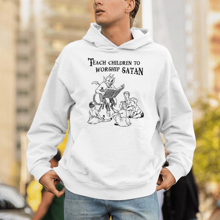 Teach Children To Worship Satan Satanic Demon Devil Book Unisex Hoodie Teach Children To Worship Satan Satanic Demon Devil Book Unisex Hoodie