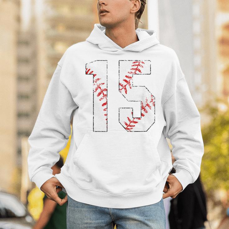 Vintage Distressed Baseball Number 15 Jersey Player Uniform Unisex Hoodie Vintage Distressed Baseball Number 15 Jersey Player Uniform Unisex Hoodie