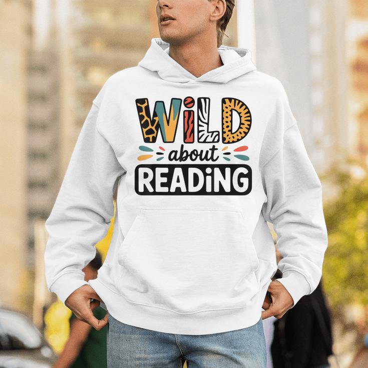 Wild About Reading Reading Books And Bookworm Library Day Unisex Hoodie