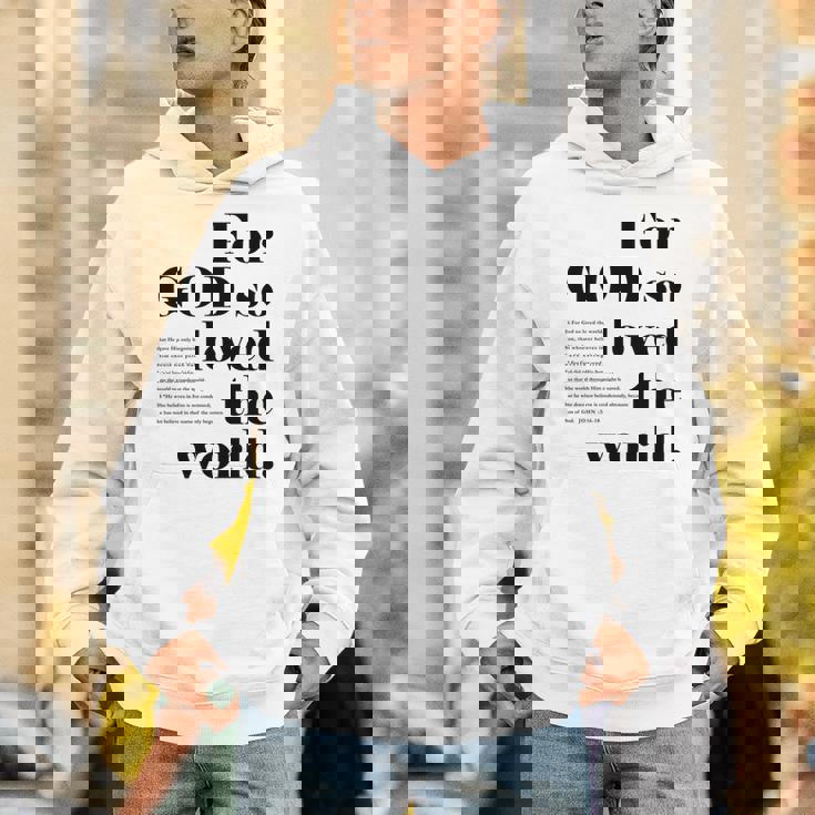 クリスチャン ジョン 3 16 18 Godo Loved The World 聖書の一節 長袖tシャツ パーカー