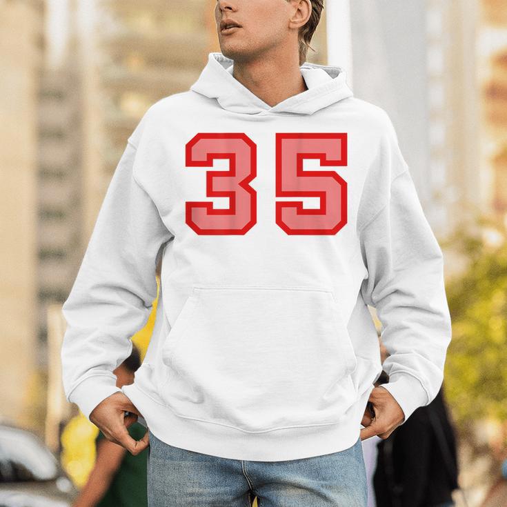 クールなレトロなレタリングジャージバックナンバー35 Thirtyfive パーカー