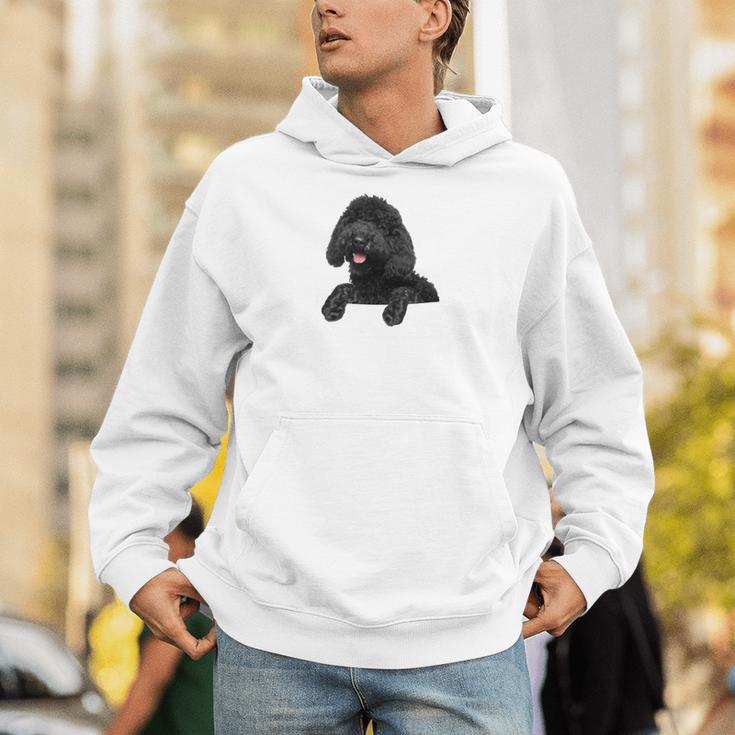 ブラックラブラドゥードル ポケット入り ラブラドゥードル犬愛好家 長袖tシャツ パーカー