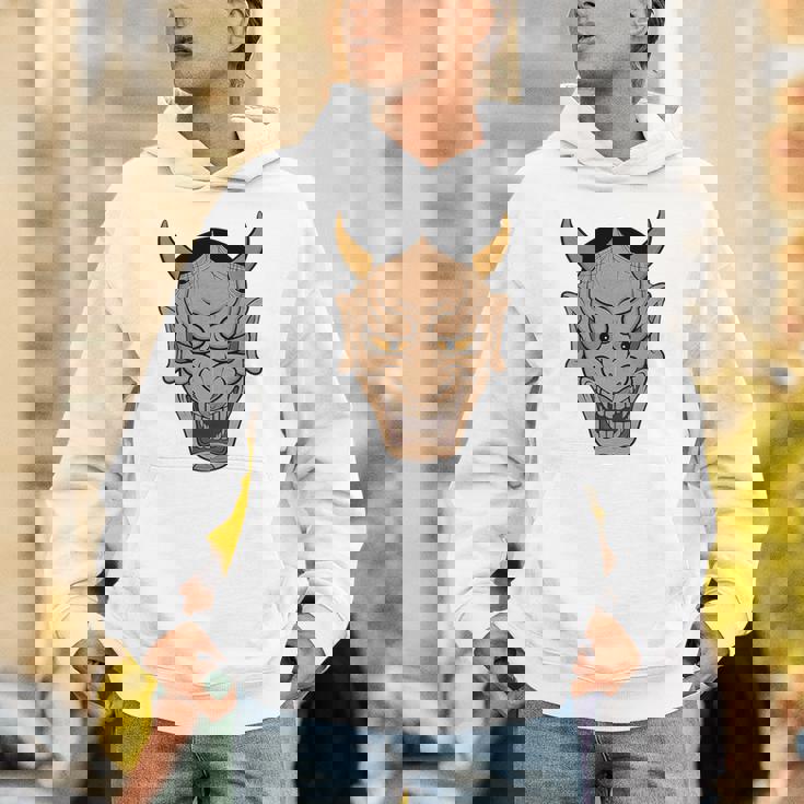 ヴィンテージの般若能面、浮世絵スタイル パーカー