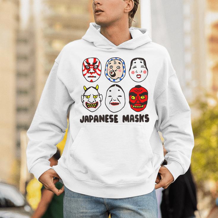 日本のお面 デフォルメ イラスト 和風ポップデザイン Japanese Masks アート パーカー