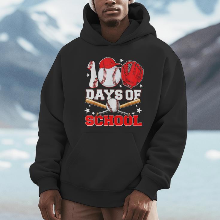 100 Days Of School Baseball Boys Kids Students Unisex Hoodie