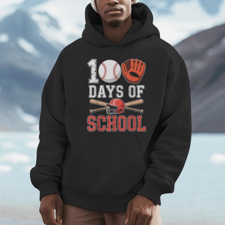 100 Days Of School Baseball Player Teacher Student Unisex Hoodie
