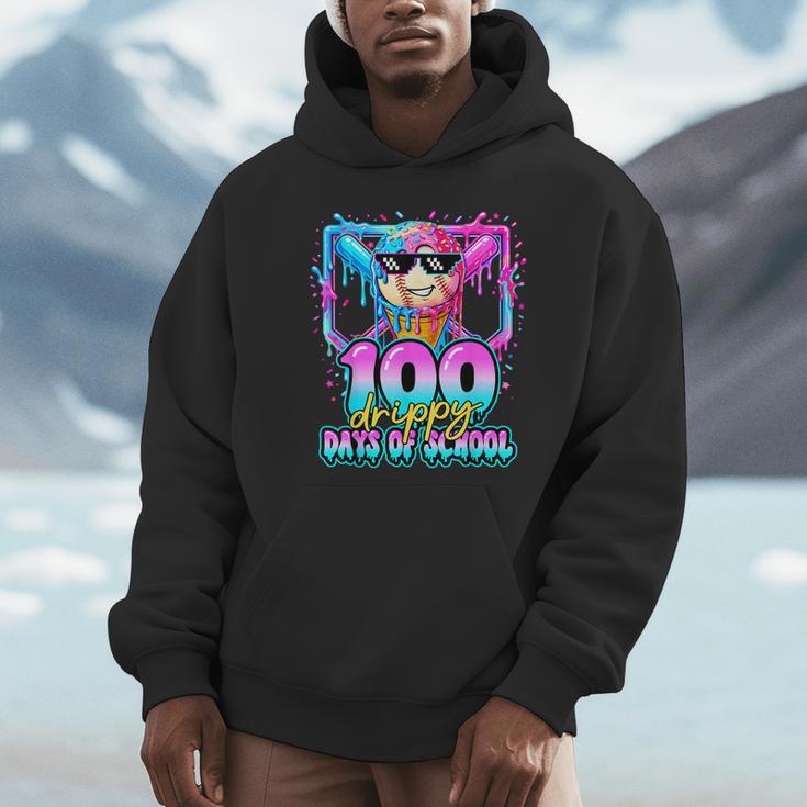 100 Drippy Days Of School Baseball Ice Cream 100th Day Boys Unisex Hoodie 100 Drippy Days Of School Baseball Ice Cream 100th Day Boys Unisex Hoodie
