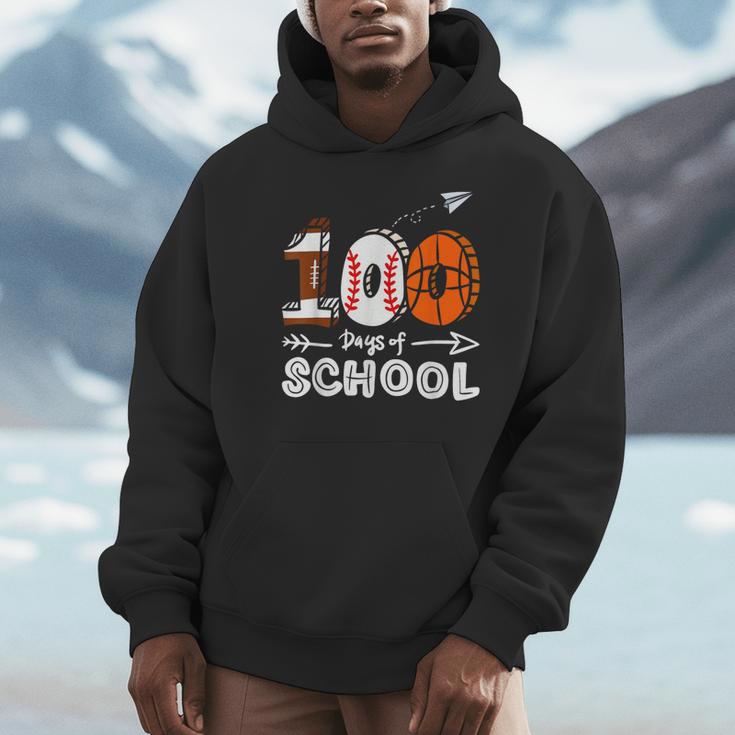 100th Day Of School Basketball Baseball Football Kids Boys Unisex Hoodie 100th Day Of School Basketball Baseball Football Kids Boys Unisex Hoodie