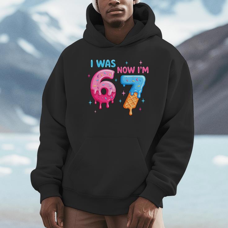 I Was 6 Now I'm 7 Meme Six Seven Baseball 7th Birthday Unisex Hoodie