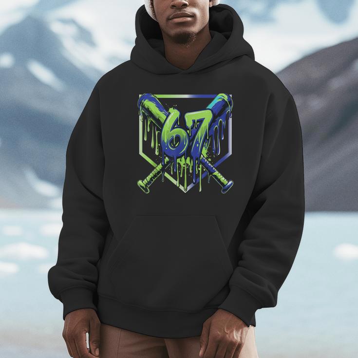67 Baseball Drip Effect Urban Tee Style 6-7 Meme Graphic Unisex Hoodie 67 Baseball Drip Effect Urban Tee Style 6-7 Meme Graphic Unisex Hoodie