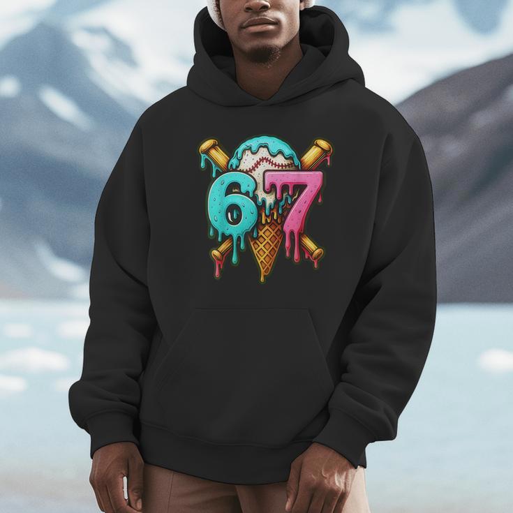 67 Baseball Ice Cream Drip Kids Unisex Hoodie
