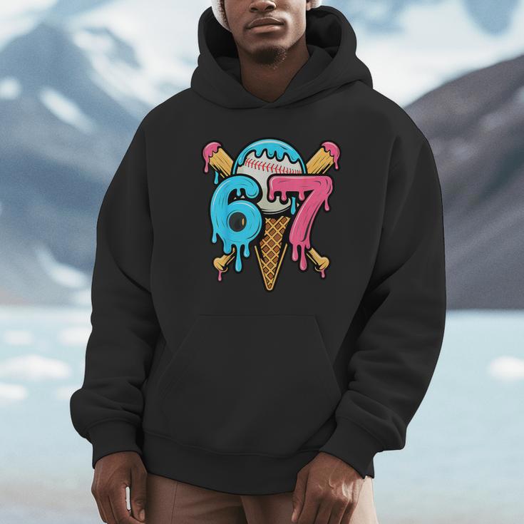 67 Baseball Ice Cream Drip Player Unisex Hoodie