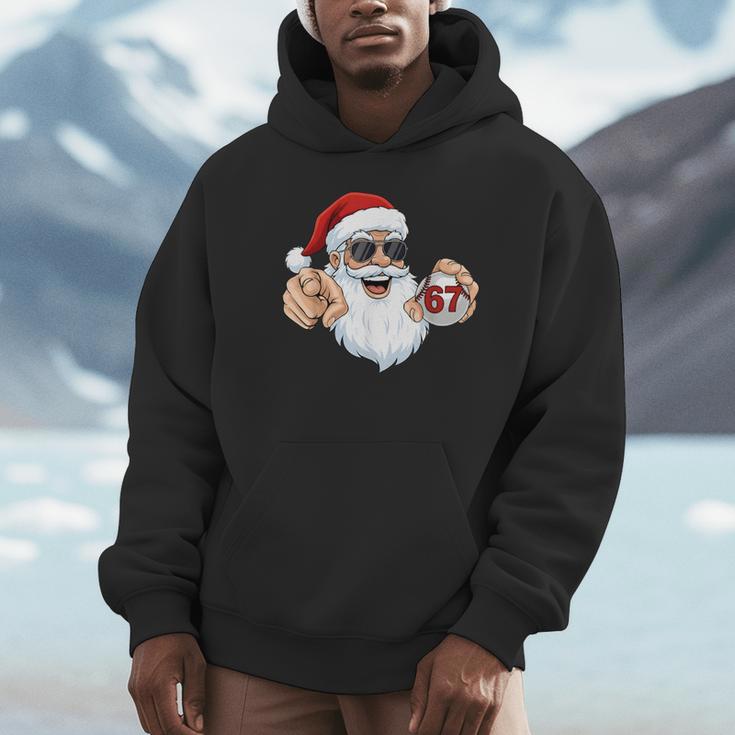 67 Baseball Santa Six Seven Meme Christmas Men Women Kids Unisex Hoodie