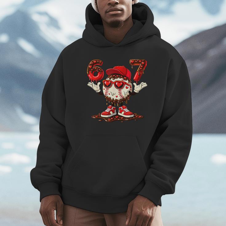 67 Valentine Day Baseball Chocolate Ice Cream Drip Unisex Hoodie