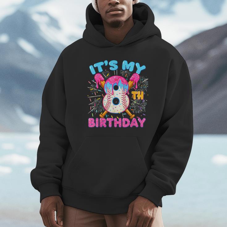 8th Birthday Baseball 8 Year Old Ice Cream Drip Boy Baseball Unisex Hoodie 8th Birthday Baseball 8 Year Old Ice Cream Drip Boy Baseball Unisex Hoodie