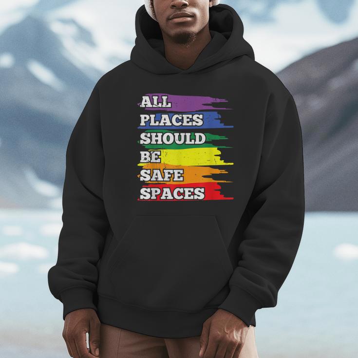 All Placeshould Beafepaces ゲイプライド 同盟国 Lgbtq Month パーカー