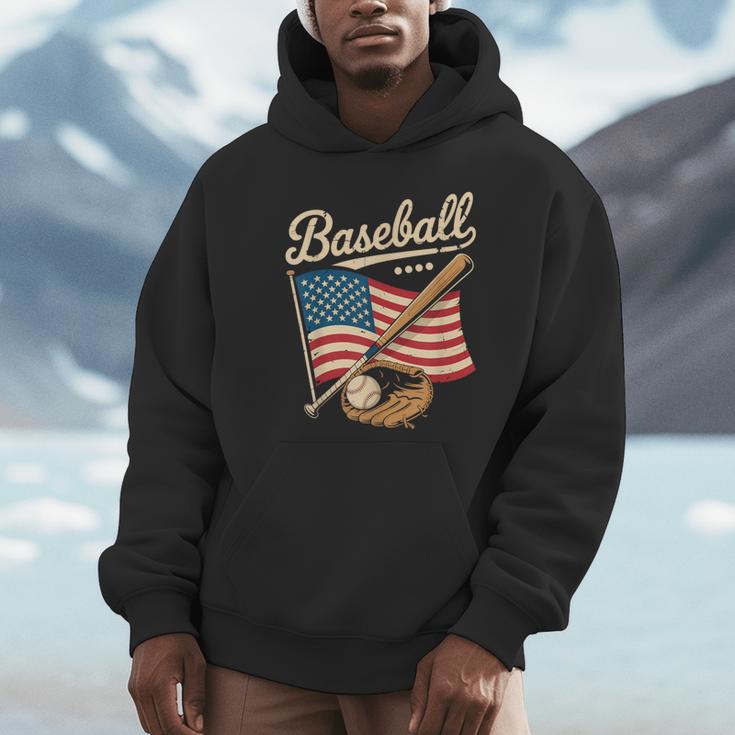 American Flag Baseball Player Bat Fan Catcher Pitcher USA Unisex Hoodie American Flag Baseball Player Bat Fan Catcher Pitcher USA Unisex Hoodie