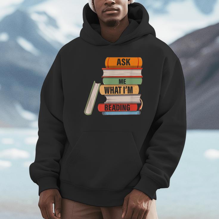 Ask Me What I'm Reading Book Lover Apparel Unisex Hoodie Ask Me What I'm Reading Book Lover Apparel Unisex Hoodie