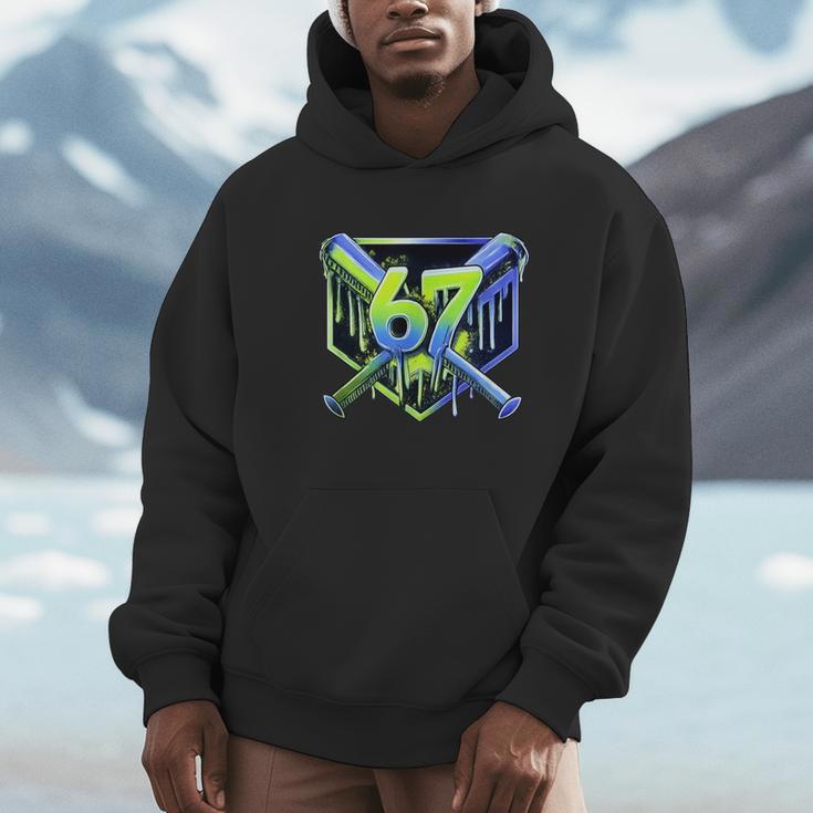 Awesome 67 Baseball Drip Effect Baseball 6-7 Meme Graphic Unisex Hoodie Awesome 67 Baseball Drip Effect Baseball 6-7 Meme Graphic Unisex Hoodie